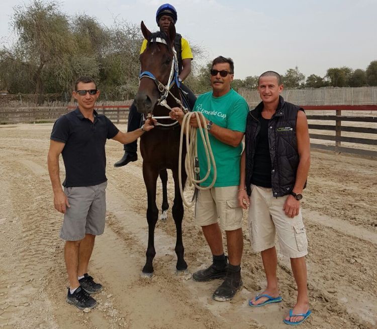 Malan du Toit, Trevor Brown (left) and Bernard Fayd'Herbe with Fawree.